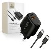 Ładowarka Sieciowa Tech-Protect NCA45W-GAN 2-Port PD45W QC3.0 Black + Kabel USB-C